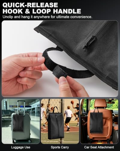 Julai Waterproof Shoe Bags for Travel, Organizer for Soccer Cleat Golf Gym - color: Black