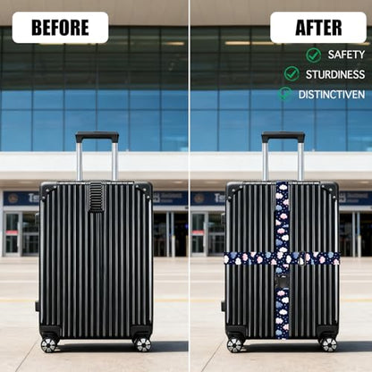 Nuxovilar Luggage Straps Set for Suitcase 1.96x90.5in Polyester - color: YVC10953, size: 1.96"x90.5"