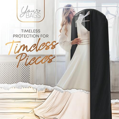 Your Bags Wedding Dress Garment Bag, 72", 20" Gusset, Black - color: Black