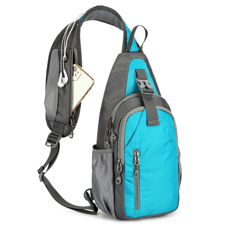 levayhill Small Crossbody Sling Backpack,Hiking Daypack Men Women,Lake Blue - color: Lake Blue