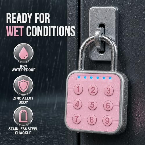 Locker Lock, 6-Digit Keypad Combination Lock for Gym Lockers - color: Pink, size: 1 Pack