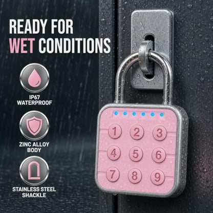 Locker Lock, 6-Digit Keypad Combination Lock for Gym Lockers - color: Pink, size: 1 Pack