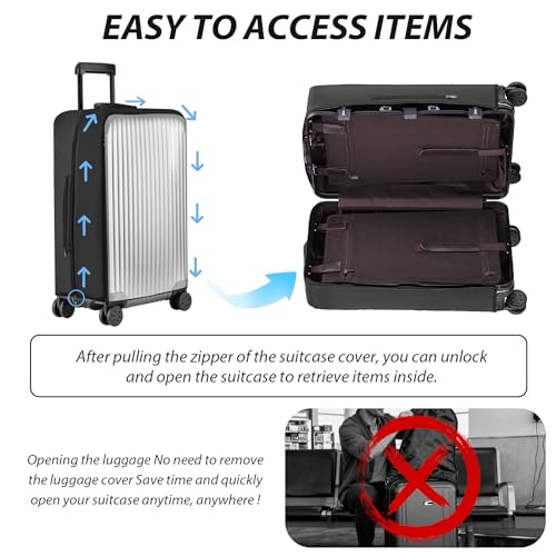 Veki Clear Luggage Covers for Suitcase TSA Approved, PVC Suitcase Cover, 24 - size: 24