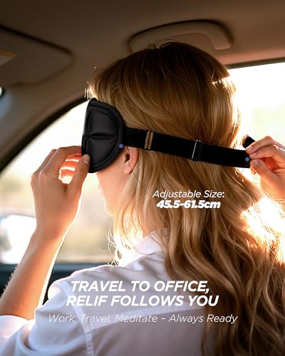 3D Cooling Sleep Mask with Double Coldfocus Gel for Hot & Cold Therapy - color: Black 2 Packs