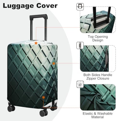 HYPER VENTURE Travel Luggage Cover Suitcase Protector Fits 18-22 Inch, S - color: Dark Grid, size: S