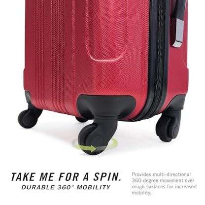 Kenneth Cole REACTION Out of Bounds Lightweight Hardshell 4-Wheel Spinner Luggage, Scarlet Red, 24-Inch Checked - color: Scarlet Red, size: 24-Inch Checked