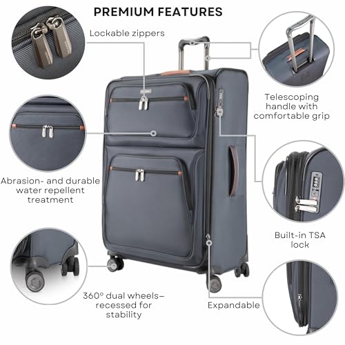 Ricardo Beverly Hills Montecito 3.0 Softside Luggage Collection Expandable Suitcases with Wheels and TSA Lock, 25" Medium Check-in (Graphite, 25-inch Medium Check-in) - color: Graphite, size: 25-inch Medium Check-in