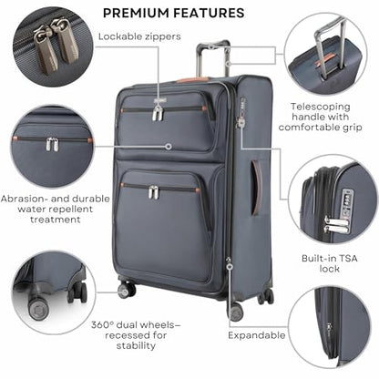 Ricardo Beverly Hills Montecito 3.0 Softside Luggage Collection Expandable Suitcases with Wheels and TSA Lock, 25" Medium Check-in (Graphite, 25-inch Medium Check-in) - color: Graphite, size: 25-inch Medium Check-in