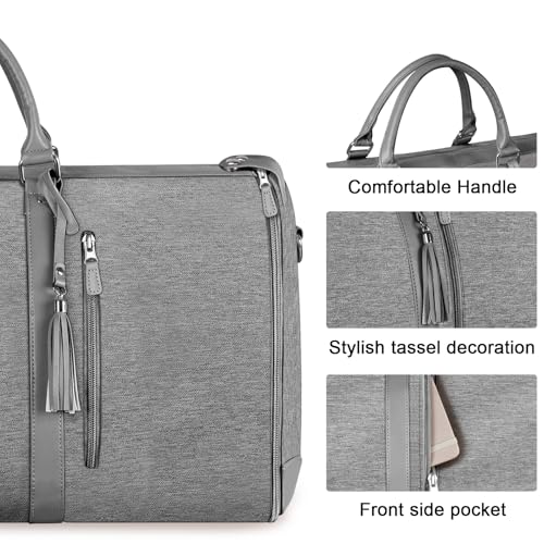 Ytonet Garment Duffle Bags for Travel, Convertible Carry on Garment Bag - color: Grey, style: Tote