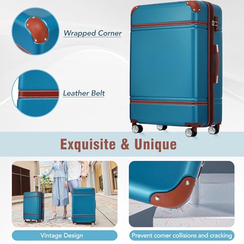 Carry on Luggage with Wheels 4 Piece Hardshell Suitcase Set Spinner,A4 - color: A4
