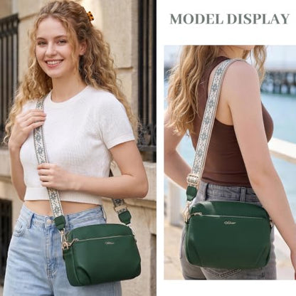 Crossbody Bag for Women Vegan Leather Handbag Purse Anti Theft RFID - color: Summer Green