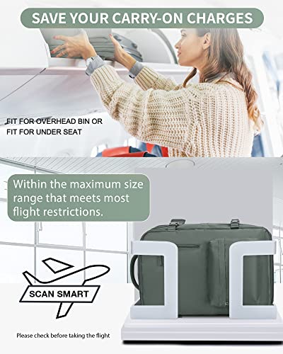 WONHOX Large Travel Laptop Backpack Expandable Flight Approved Backpack Carry on Backpack for Women Men Waterproof 17inch Laptop Daypack Hiking Work Backpack with Shoe Compartment Dark Green - color: A3-darkgreen