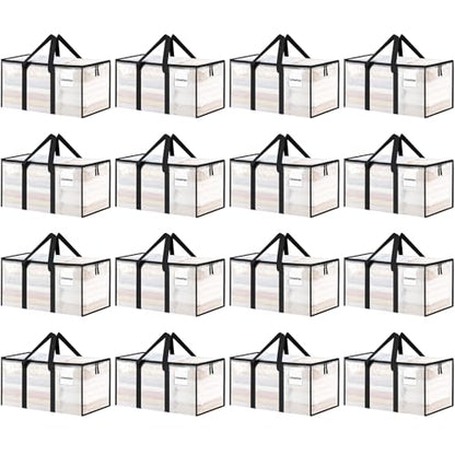 ukeetap 16 Pack Extra Large Clothes Storage Bins with Lids, Clear - color: Clear, size: 16 Pack