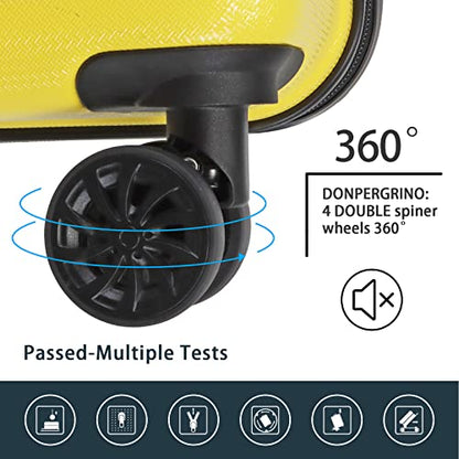 Luggage Sets 3 Piece(20/24/28)-Suitcase Set- Luggage with Wheels-PC + ABS Durable Lightweight Rotating hardshell suitcase 5PCS(Yellow) - color: 5pcs yellow, size: 20/24/28