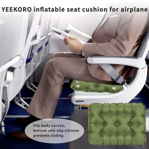 Inflatable Seat Cushion, Lightweight Waterproof Stadium Seat Pads - color: Green