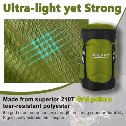 Frelaxy Compression Sack, 40% More Space! Sleeping Bag Stuff Sack - color: Army Green, size: Large