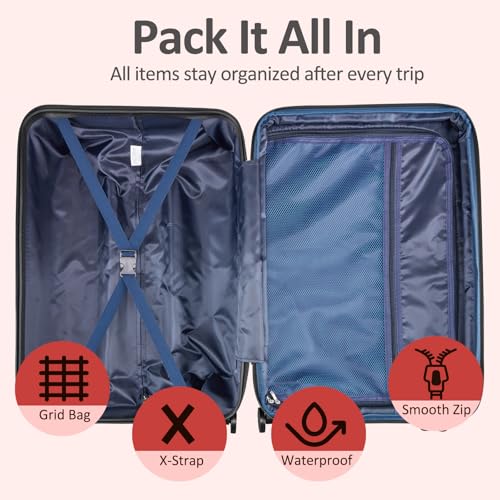 Carry on Luggage 22x14x9 Airline Approved, Expandable - color: Ember, size: S (20 In Carry-on)