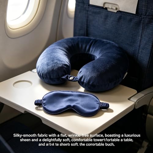 Silk Sleep Mask Dark Blue Adjustable Elastic Band Blackout for Traveling Multicolor Options Comfortable Breathable (Navy Blue) Single Pack - color: Navy