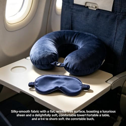 Silk Sleep Mask Dark Blue Adjustable Elastic Band Blackout for Traveling Multicolor Options Comfortable Breathable (Navy Blue) Single Pack - color: Navy