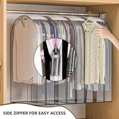 Clear Garment Bags for Hanging Clothes, 4-Pack, 40" - color: Full Clear, size: 40 inch
