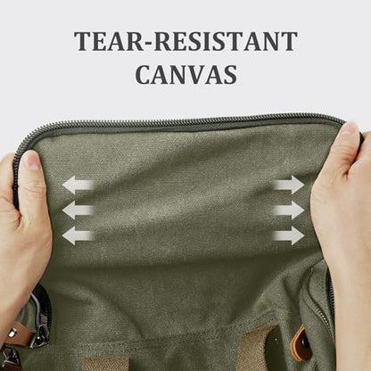 Gonex Canvas Duffle Bag, Expandable 60L Travel Overnight Weekender Bag - color: Army Green, size: X-Large-60L (With Toiletry Bag)