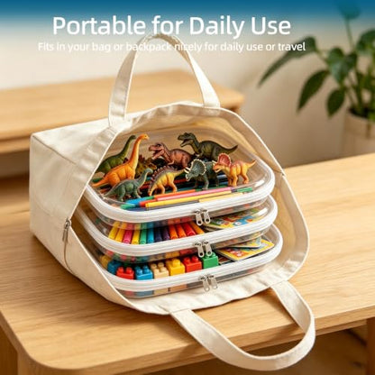Large Size Clear Plastic Hard Shell Zipper Case 3PCS for Diaper Bag - color: 3L