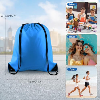 KUUQA 40Pcs Drawstring Backpack Bags,15 Colors - color: Multicolor