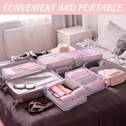 Silkfly 8 Pcs XL Packing Cube for Travel Luggage,Simple,Pastel - color: Pastel, size: Simple