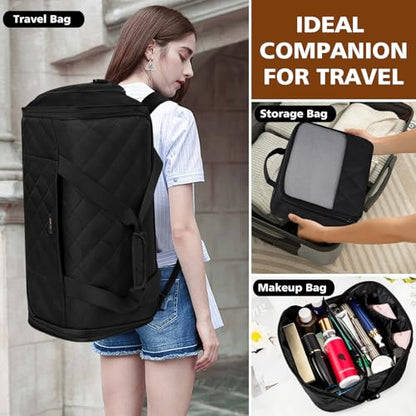 Convertible Garment Bag for Travel, 4-in-1 Backpack for Women Men, 3pcs 50L - color: D2-Black