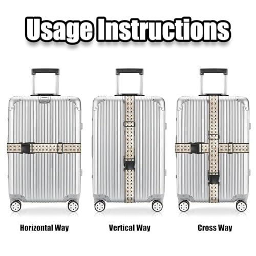 Nuxovilar Luggage Straps Set for Suitcase 1.96x90.5in Polyester - color: YVC10955, size: 1.96"x90.5"