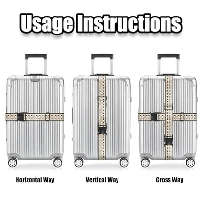 Nuxovilar Luggage Straps Set for Suitcase 1.96x90.5in Polyester - color: YVC10955, size: 1.96"x90.5"