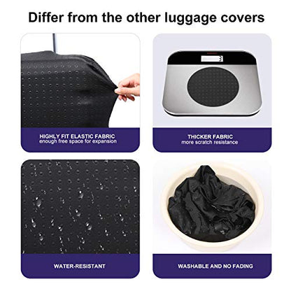 Travel Suitcase Protective Cover 26"-28" Suitcase Protective Cover & High Elastic Spandex Size L - color: Black, size: L(Fits to 26"-28" Trolley Case)