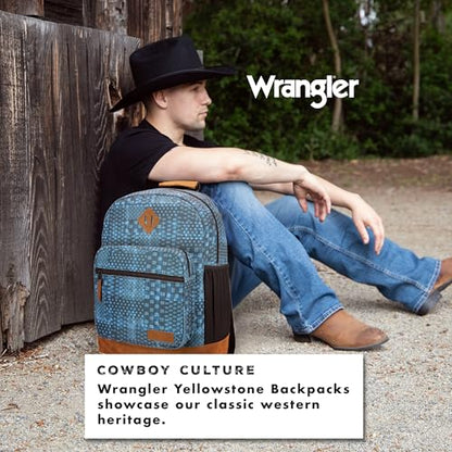 Wrangler Yellowstone Sturdy Backpack, Water-Resistant Casual Travel Daypack - color: Teal