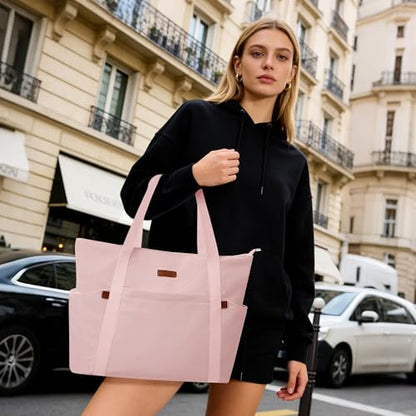Tote Bag for Women, 18L Large Capacity Hobo Handbags with Zipper - color: Pink, size: Medium
