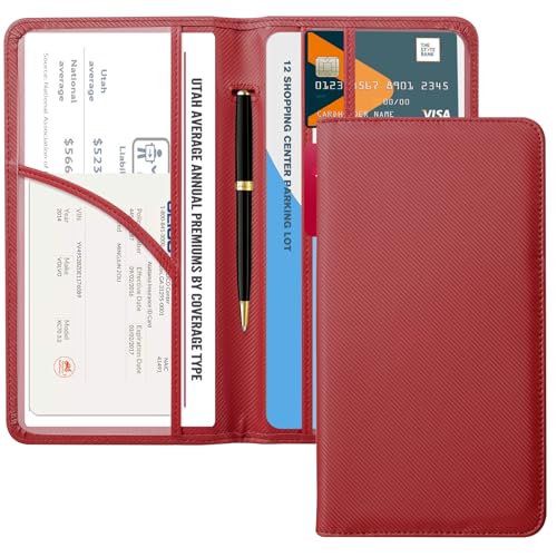 CoBak Car Registration and Insurance Holder - color: L-Carbon Red