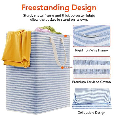 Lifewit 100L Large Laundry Baskets, Laundry Hampers Bags, 2 Pack, Blue - color: Blue, size: 100L