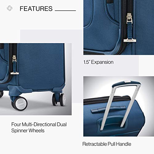 Samsonite Solyte DLX Softside Expandable Luggage with Spinner Wheels, Mediterranean Blue, 2-Piece Set (20/25) - color: Mediterranean Blue, size: 2-Piece Set (20/25)