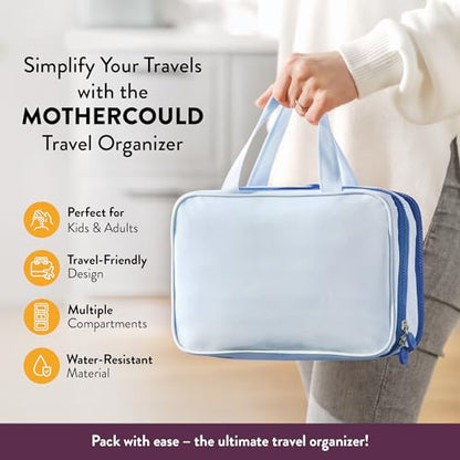 Mothercould Small Kids Travel Organizer, Hanging Bag With Hook, Blue - color: Blue, size: Small