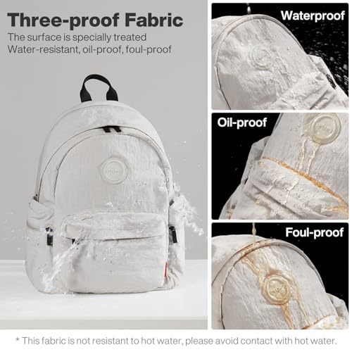 mixi 15 Inch Casual Travel Daypack, Lightweight Laptop Backpack, Light Gray - color: Light Gray, size: 15 inch