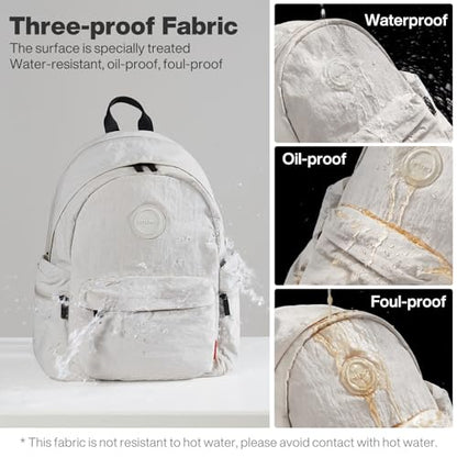 mixi 15 Inch Casual Travel Daypack, Lightweight Laptop Backpack, Light Gray - color: Light Gray, size: 15 inch