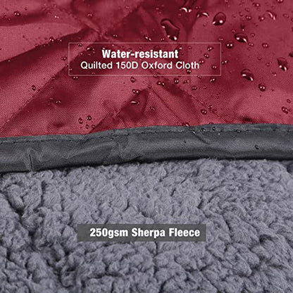 REDCAMP Large Camping Blanket with Sherpa Lining, Wine Red 79"x59" - color: Red, size: 59"x 79"