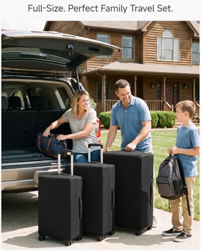 LUGGEX Luggage Cover Protector, Suitcase Covers for Luggage,Black,S+L+XL - size: S+L+XL