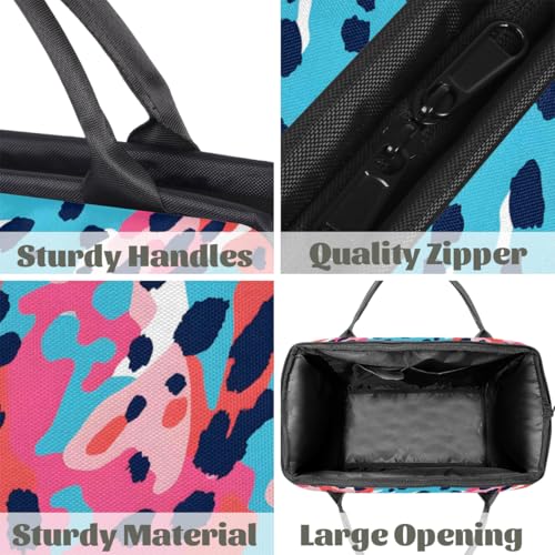 Leopard Print Weekender Overnight Bag for Women Travel Gym Sport - color: D 017