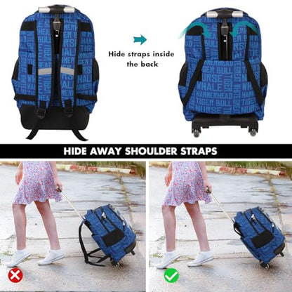 Tilami Rolling Backpack for Boys and Girls,Sharks - color: Sharks