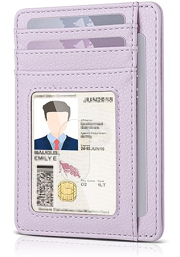 Teskyer Slim Minimalist Wallet for Men, RFID Front Pocket Card Holder - color: Lichee Lilac