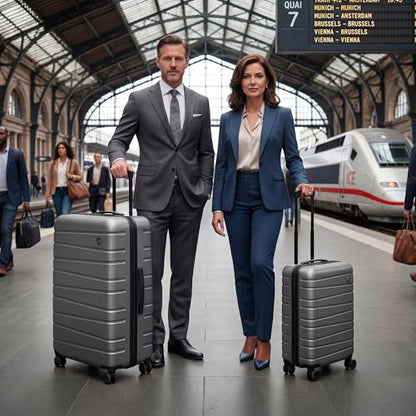 2-Piece Set(20/30in),Carry on Luggage w/Wheels,NO LOCK - color: Grey, size: 2-Piece Set (20"/30'')