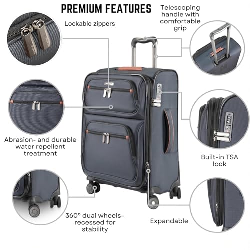 Ricardo Beverly Hills Montecito 3.0 Softside Luggage Collection Expandable Suitcases with Wheels and TSA Lock, 21 Carry-on (Graphite, 21-inch Carry-on) - color: Graphite, size: 21-inch Carry-on