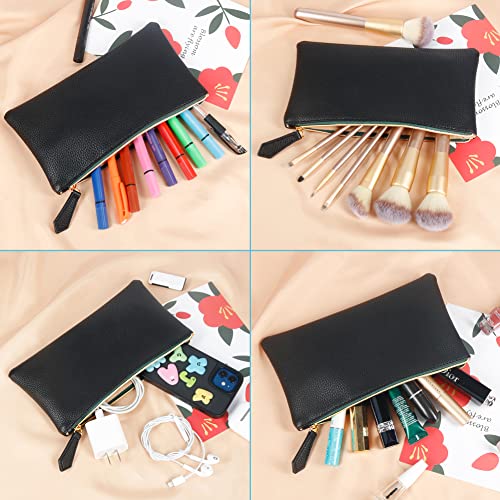 HRX Package Soft Faux Leather Cosmetic Bag Makeup Pouch for Purse, 2 Pack
