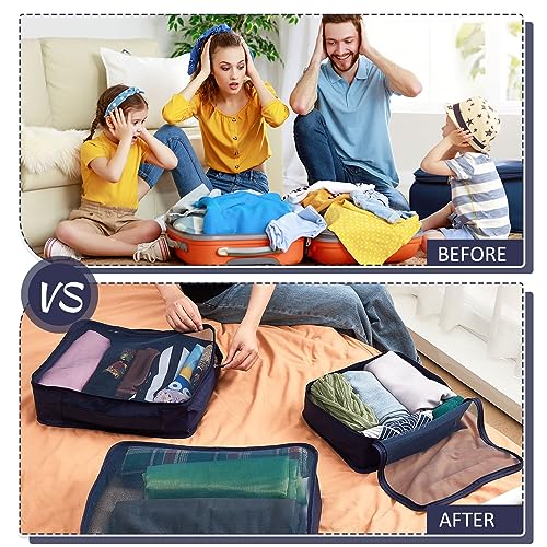 Silkfly 12 Pcs Packing Cubes for Travel,XL, L, M,Classic,Navy Blue - color: Navy Blue, size: XL, L, M, style: Classic