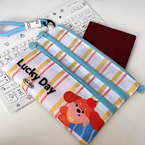 Cartoon Handheld & Neck Wallet for Women and Family with Detachable(Blue) - color: Blue